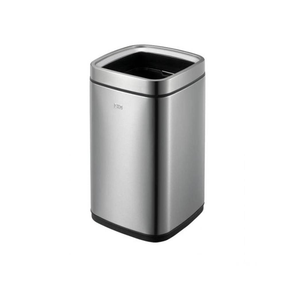 EKO Stainless Steel Fingerprint Proof Open Top Trash Bin 28 Liters