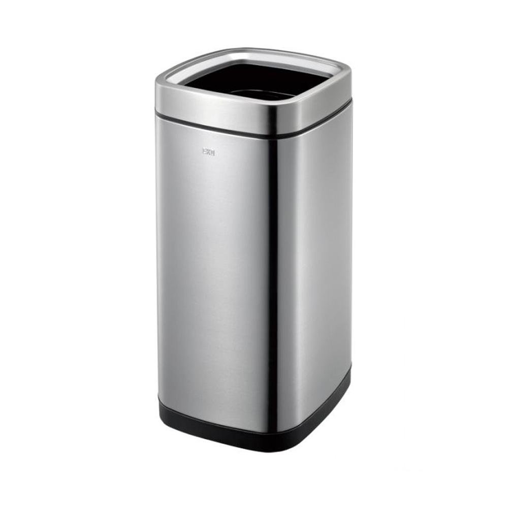 EKO Stainless Steel Fingerprint Proof Open Top Trash Bin 35 Liters