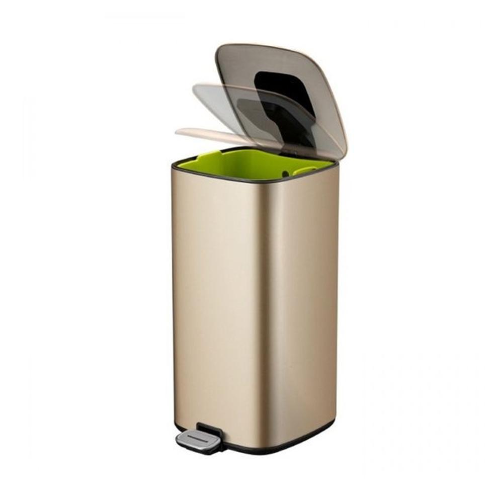 Stainless Steel Soft Closing with Pedal Bin 32 Liters